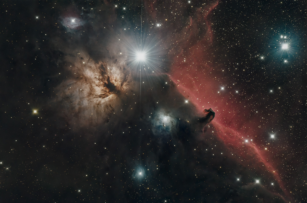 Horsehead Nebula (Barnard 33) & Flame Nebula (NGC2024)
